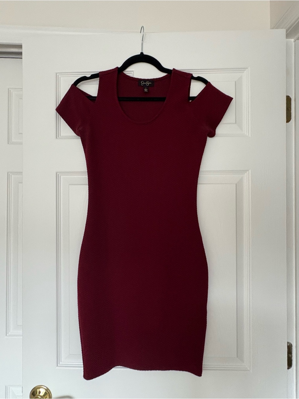 Jessica Simpson Cutout Shoulder Bodycon Dress - Wine